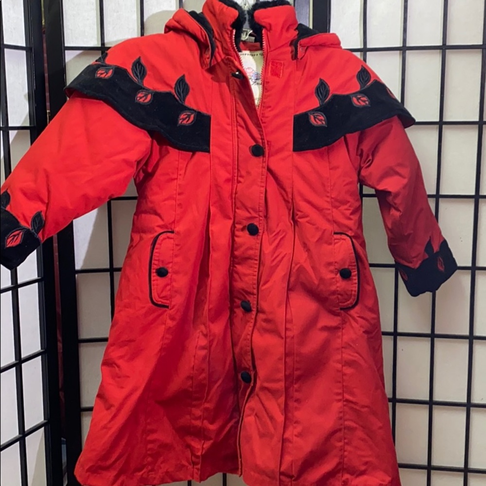 F. W. Fischer Hooded Girls Coat D Size 5